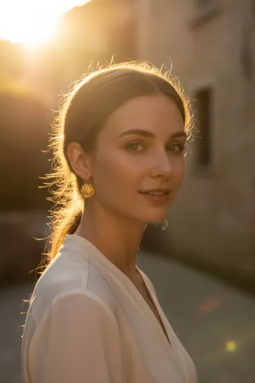 14 Ayar Altın Gül Model Bayan Küpe