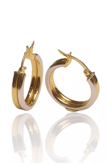 14 Ayar Altın Çift Sıra Halka Küpe