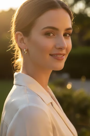 14 Ayar Altın Çivili Model Halka Küpe