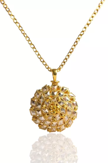  14 Ayar Altın Dorika Toplu Kolye Uclu Halat Zincir