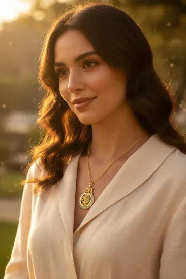 14 Ayar Altın Lale Model Kolye Uçlu Halat Zincir