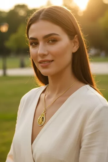 14 Ayar Altın Lale Model Kolye Uçlu Halat Zincir