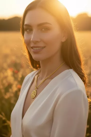  14 Ayar Altın Dorika Toplu Kolye Uclu Halat Zincir