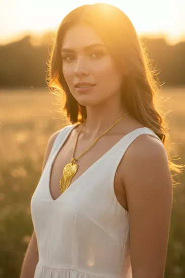 14 Ayar Altın Hint Model Kolye Ucu ve Halat Zincir