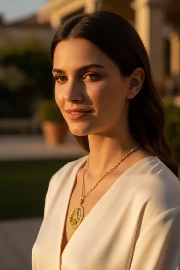 14 Ayar Altın Halat Zincirli Tuğra Model Kolye Ucu