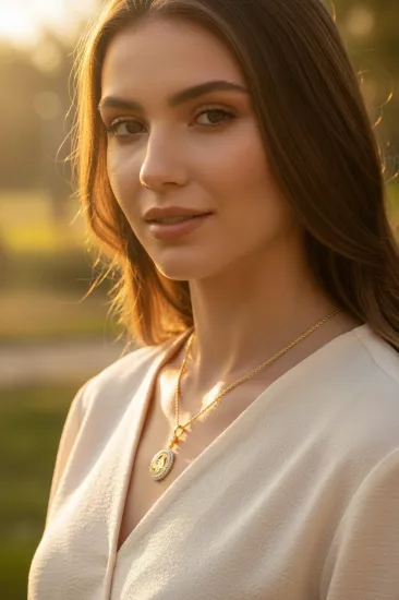  Altın Tuğra Kolye Uçlu Halat Zincir