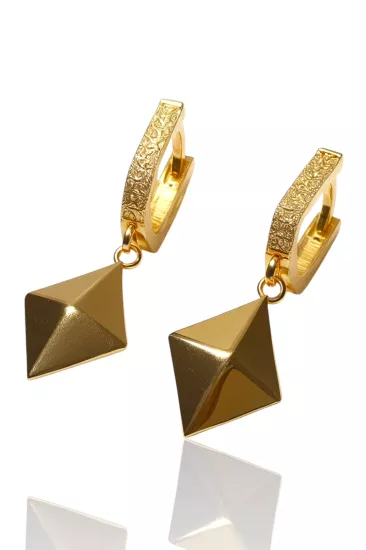  14 Ayar Altın Taşlı Halka Küpe