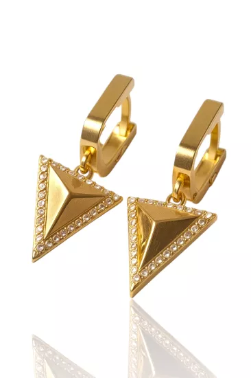  14 Ayar Altın Taşlı Halka Küpe