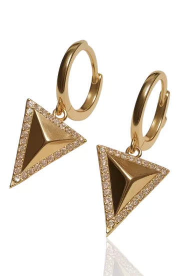  14 Ayar Altın Taşlı Halka Küpe