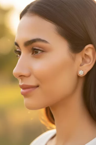 Altın Yıldız Model Vidalı Küpe