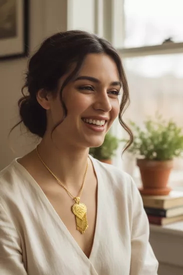 Altın Hint Model Kolye Uçlu Halat Zincir – 7,50 gr (22 Ayar Görünümlü)