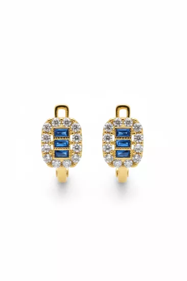 14 Ayar Altın Baget Taşlı Çocuk Küpesi