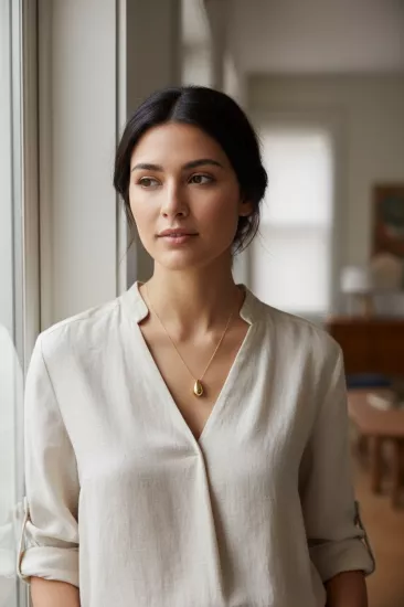 14 Ayar Altın Damla Model Kolye Uçlu Zincir