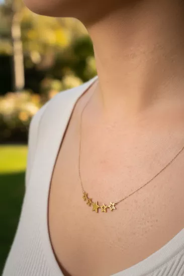 14 Ayar Altın Yıldız Model Şans Kolyesi-Şans ve Zarafetin Buluşması