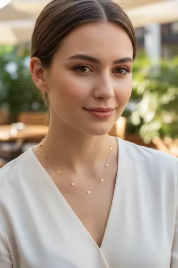 14 Ayar Altın Yıldız Model Şans Kolyesi