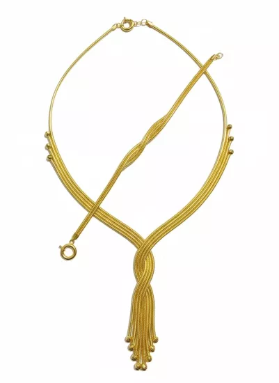 Altın Kazaziye Model Sarmaşık Gerdanlık Set – Zarif ve Şık Tasarım