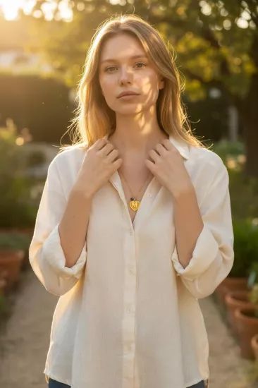 14 Ayar Altın M Harfli Aynalı Zincir