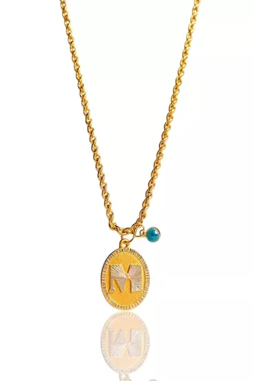 Altın Nostaljik M Harfli Halat Zincir