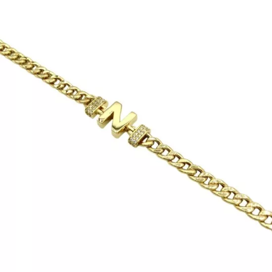 14 Ayar Altın N Harfli Gurmet Bileklik(233042)