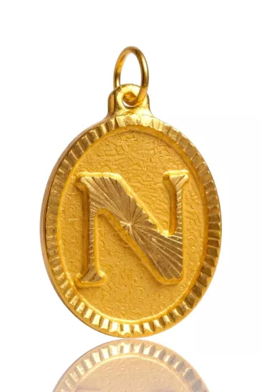 Altın Nostaljik N Harfi