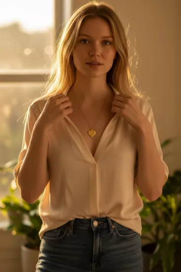 Altın Ö Harfli Aynalı Zincir