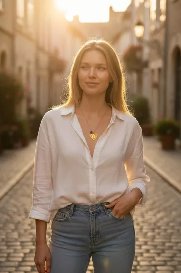 14 Ayar Altın O Harfli Aynalı Zincir