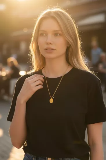 Altın Nostaljik R Harfli Halat Zincir