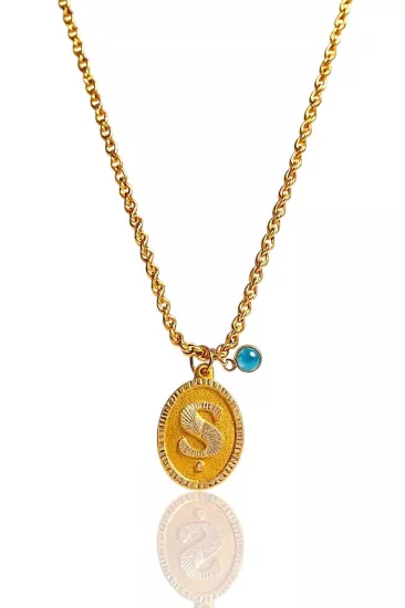 Altın Nostaljik Ş Harfli Halat Zincir