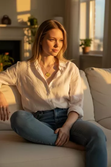 Altın Ü Harfli Aynalı Zincir