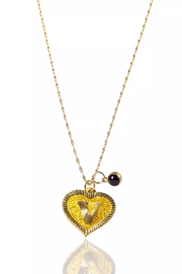 14 Ayar Altın V Harfli Aynalı Zincir